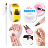 Combo Uv Gel Construcción De Uñas +pincel +molde Gelificadas