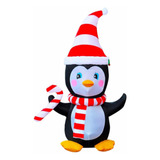 Inflable Navidad Decoración Hogar Jardín Pingüino Led 1.2mts