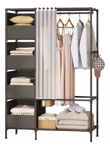 Closet Ropa Organizador De Armario Entrepaños Con Cortina