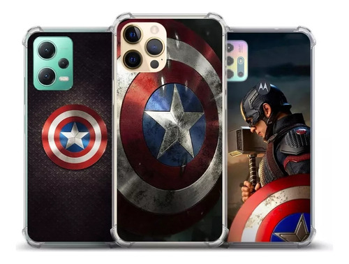 Capa Capinha Case Capitão America Pers. Escolha O Modelo