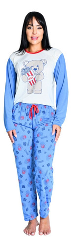 Pijama Longo Feminino Manga Longa Meia Estação Top De Venda