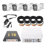 Kit 4 Cámaras Epcom Full Color 1080p Dvr 8 1 Tb Cable 18 Mts