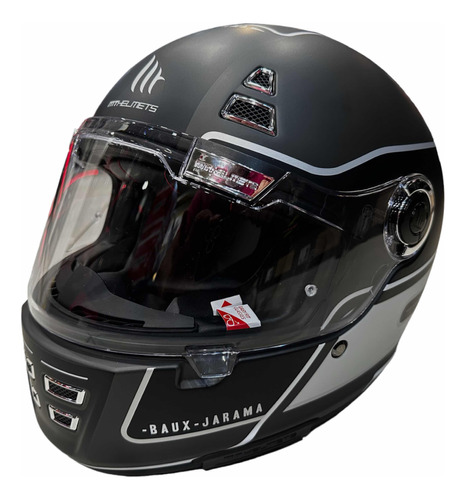 Casco Mt Jarama Baux Gris Integral Retro