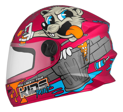 Capacete Infantil Fechado New 4 Kids Customizado Estiloso