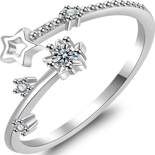 Anillo Plata 925 Mujer Estrella Ajustable Regalo Elegante