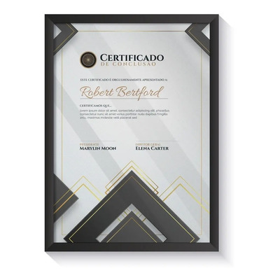 Moldura Para Diploma Quadro A4 Certificado Com Vidro Poster | Frete grátis