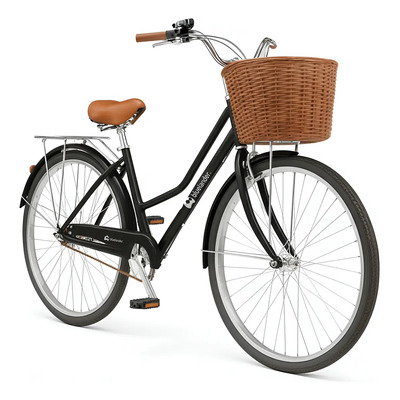 Bluelander Bicicleta paseo Bicicleta Urbana Rodada 26 con Canasta Color Negro | Meses sin interés