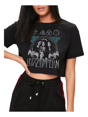 Playera Crop Top Rock Led Zepelin43