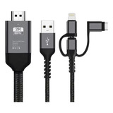 Gift Mirascreen Ld29 3 Em 1 Tipo C/micro-usb Para Cabo Hdmi