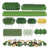 Hojas De Palma Artificial Monstera Tropical 60pcs 6 Tipos