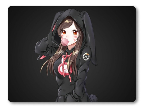 Mouse Pad 23x19 Cod.1055  Chica Anime Overwatch Negro