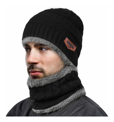 Gorro Bufanda Conjunto Para Frio Invierno Unisex Tejido Lana