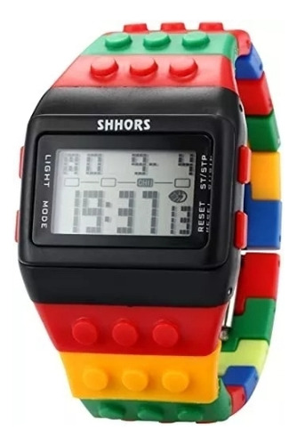 Reloj Para Joven Niño Lego Bloque De Colores Marca Shhors