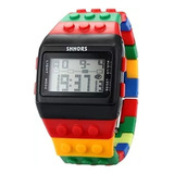 Reloj Para Joven Niño Lego Bloque De Colores Marca Shhors