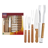 Set De Cubiertos Kit  Asado 15 Pzs Caja Pampa Tramontina