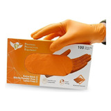 Guantes De Nitrilo Naranja - Desechables Sin Látex - 8...