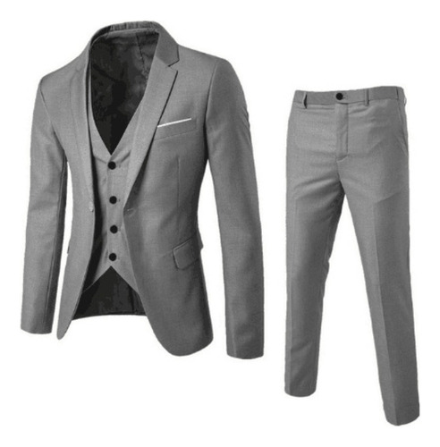 Blazer De Boda De Fiesta Slim-fit De Tres Piezas For Hombre