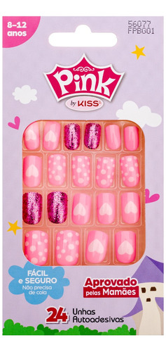 Unhas Adesivas - Infantil - Pink By Kiss New York Escolha 