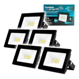 5 Reflectores Led 10w Inter/exter Proyector Candela 6841