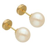 Aros Abridores Oro Lili 18k Perla 6mm Li-115 - Envió Gratis