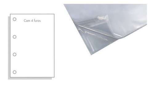Envelope Saco Plástico A4 230x310 C/4 Furos 0.10 100 Uni