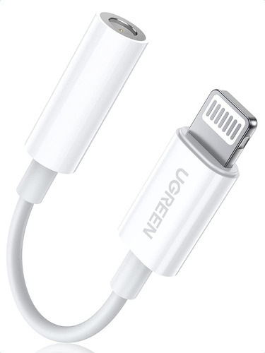 Cable Ugreen Lightning A Jack 3.5mm Aux Mfi Certific. 10cm Color Blanco