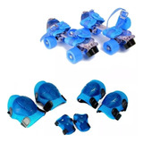 Patin Roller Extensible Azul Del 28 Al 41 Con Protecciones