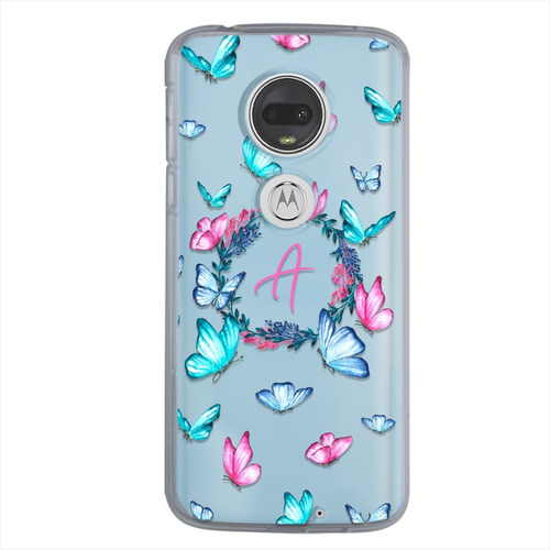 Funda Para Motorola Mariposas Personalizada Tu Inicial