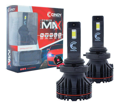 Kit Lampada Ultra Led Power Max Cinoy H4 10000lm 6000k 55w