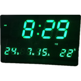 Reloj Digital Pared Mural Led Moderno Fecha Dia Temperatura