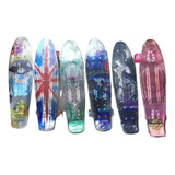 Patineta Penny Blazer Lija Transparente Llanta Luz Led Abec9