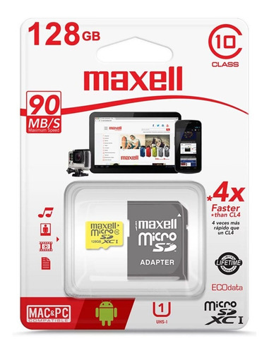 Memoria Micro Sd 128gb Clase 10 Maxell