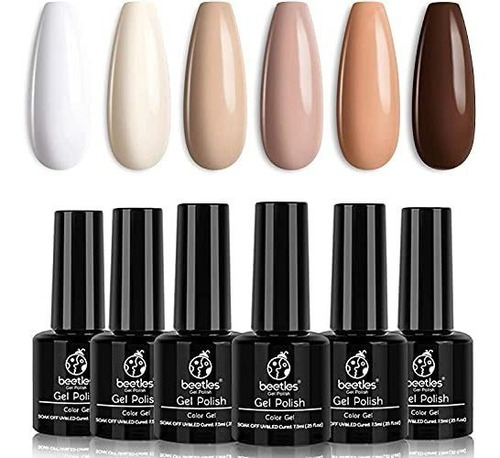 Esmalte De Uñas - Beetles Gel Nail Polish Kit- 6 Colors Nude