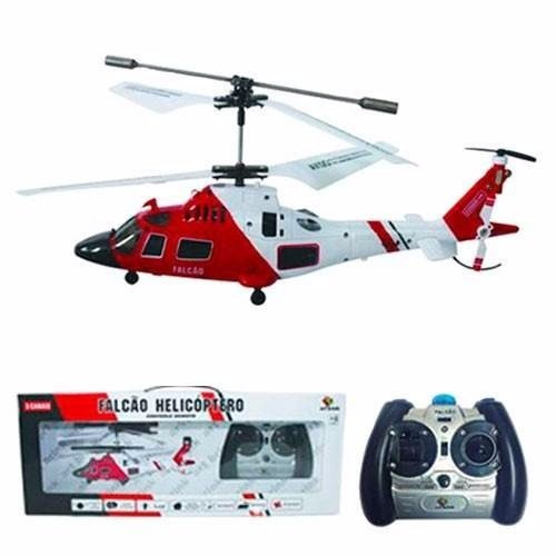 Mini Helicoptero Controle Remoto Falcão 3 Canais Com Gyro