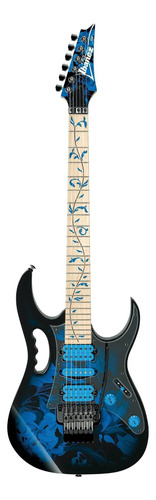 Guitarra Eléctrica Ibanez Pia/jem/uv Jem77p De American Basswood 2015 Blue Floral Pattern Con Diapasón De Arce