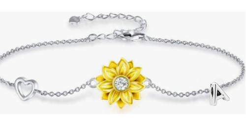 Joyeria Mujer Pulsera De Plata 925 Pulseras Girasol Letras