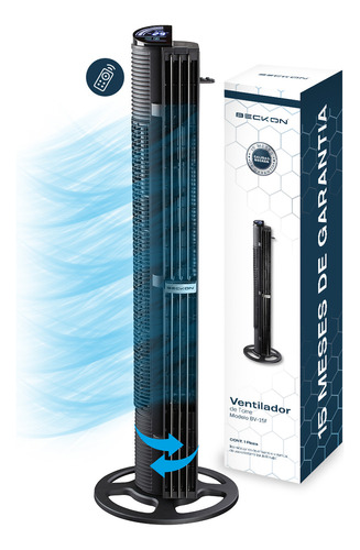 Ventilador De Torre Turbo Power 6 Velocidades +control Remoto +oscilación Con Modos De Uso Y Display Led - 102cm Beckon