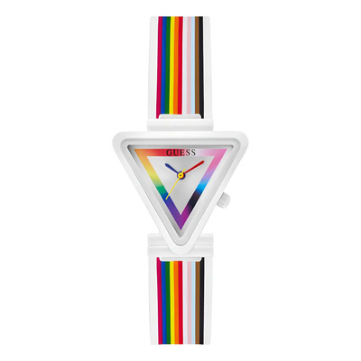 Reloj pulsera Guess GW0679L1 con correa de silicona color arcoíris - bisel blanco | Meses sin interés