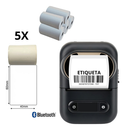 Impressora Etiquetas Xd-210 + 5 Rolos Etiqueta Adesiva 40x60