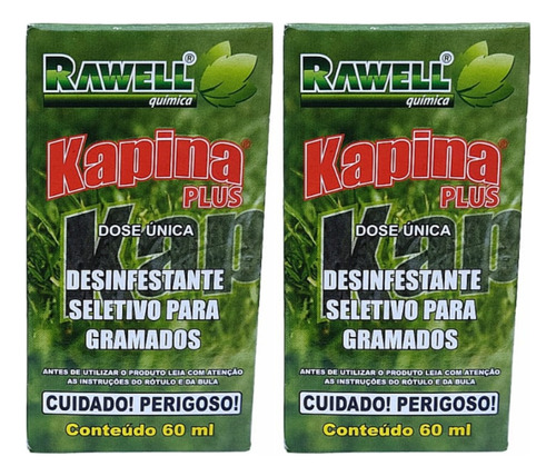 Kit 2 Kapina Plus 60ml Limpeza Tiririca Gramado Jardim