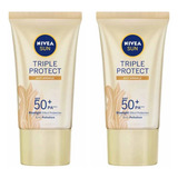 Kit 2 Protetor Solar Fps50 Antissinais Tripla Proteção Nivea