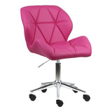 Cadeira Austrália Em Pu Estofada Giratória Base Rodizio Cor Pink Material Do Estofamento Couro Sintético