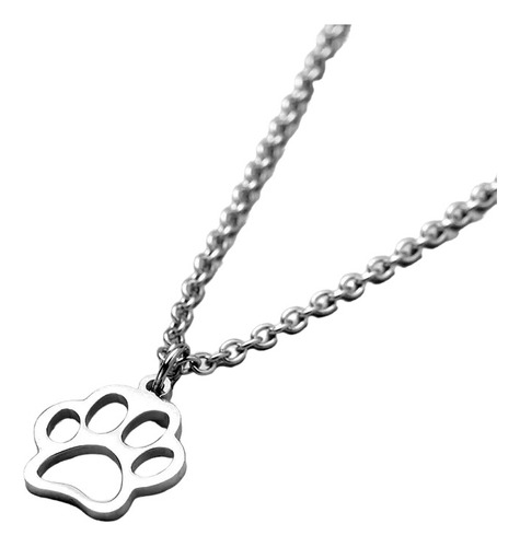 Collar Colgante Con Forma De Pata De Perro Plata 925