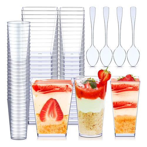 Zhehao 300 Unidades 3 Oz 5.6 Oz Mini Vasos De Postre Con Cuc