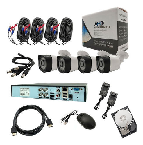 Cctv Kit  Dvr 4ch + 4 Cam 1080p + Disco Duro 500gb