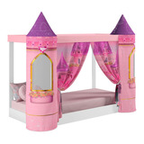 Mini Cama Montessoriana Castelo De Princesa - Rosa/branco