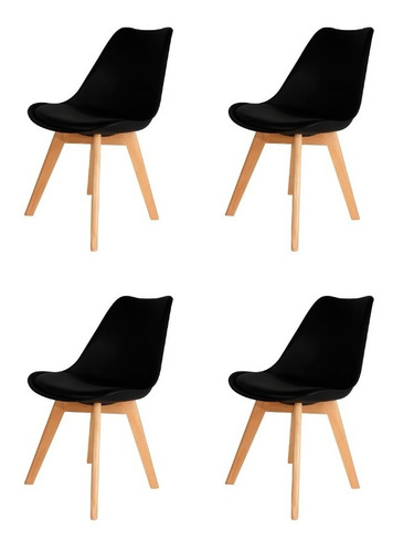 Sillas Tulip Eames Nordicas Con Almohadon X4 Unidades 