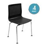 Silla Plástica Apilable Cromada De Diseño Anana Pack X4 Asiento Plastico Reforzado + Envio Gratis - Garantia Mobilarg