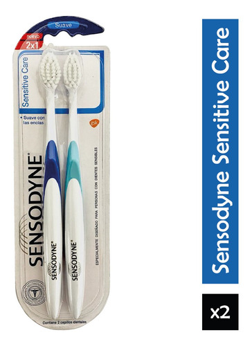 Cepillo Dental Sensodyne Sensitive Care Pack X2