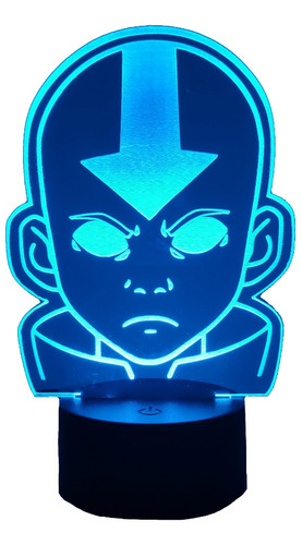 Avatar Aang Lámpara Led Ilusión 3d Decoración Luz De Noche